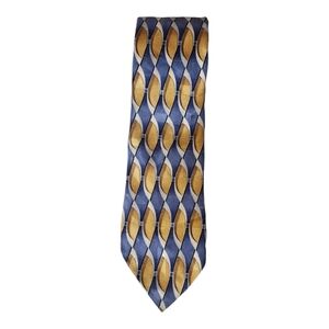 Vtg Arrow Mens  Silk Tie in‎ Blue, Yellow, Cream and Black